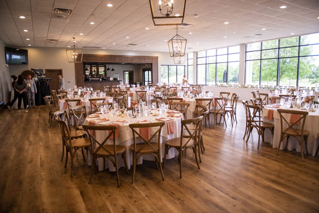 The 1896 room at the Carriage House in Ocononowoc, WI for weddings. Unscripted Wedding Co is the photographer and videographer. 
