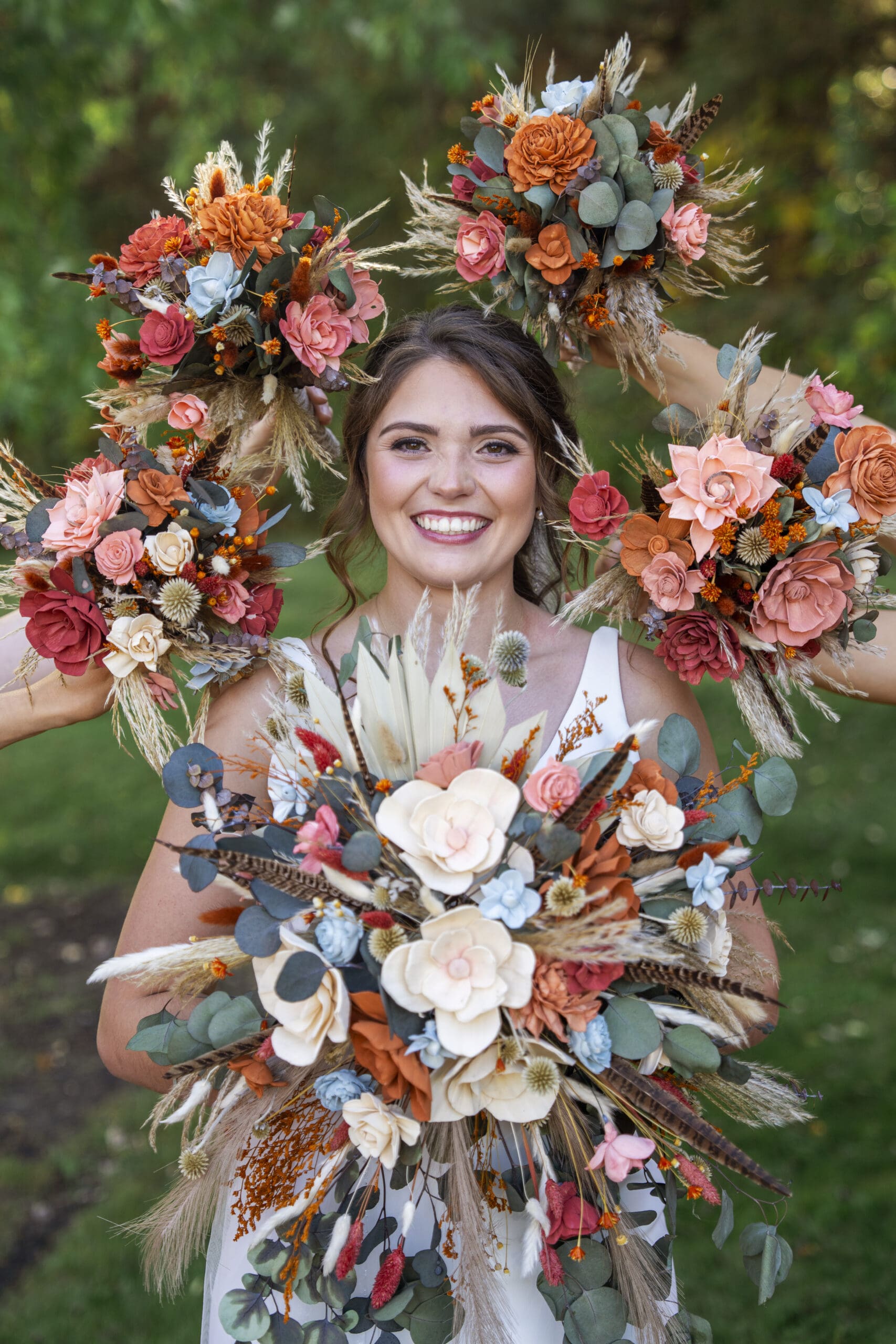 Bride on her wedding day in Wisconsin