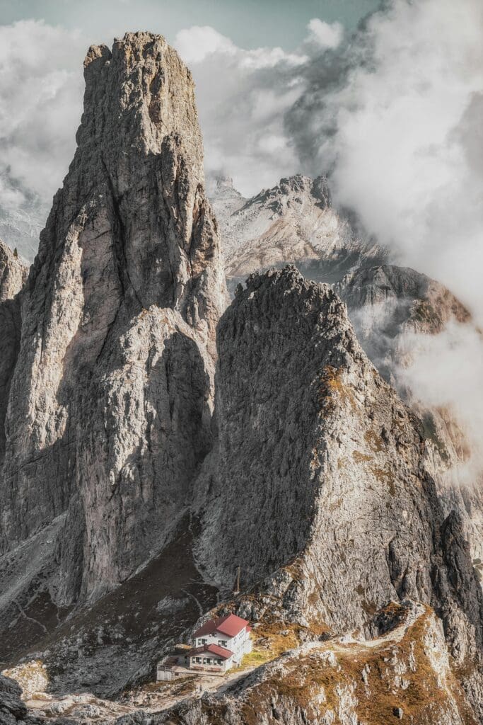 The Dolomites in northern Italy with dramatic mountain peaks and alpine scenery, a stunning elopement destination