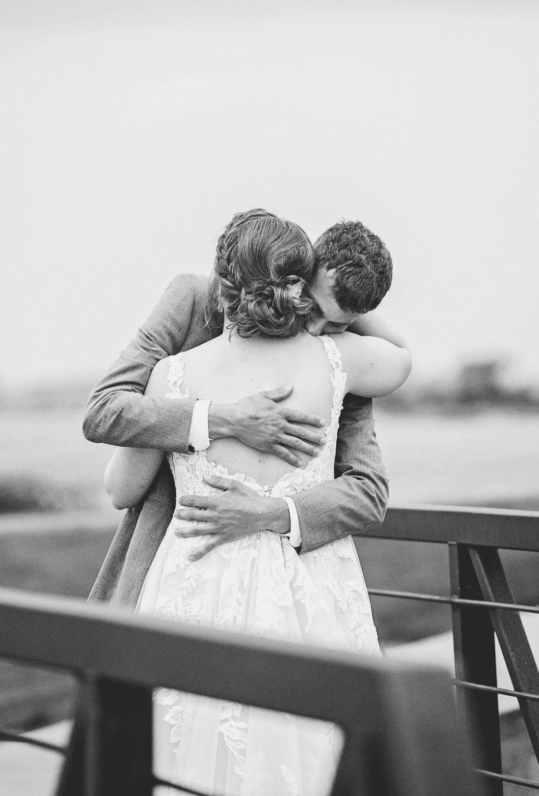Bride and Groom First Look wisconsin wedding